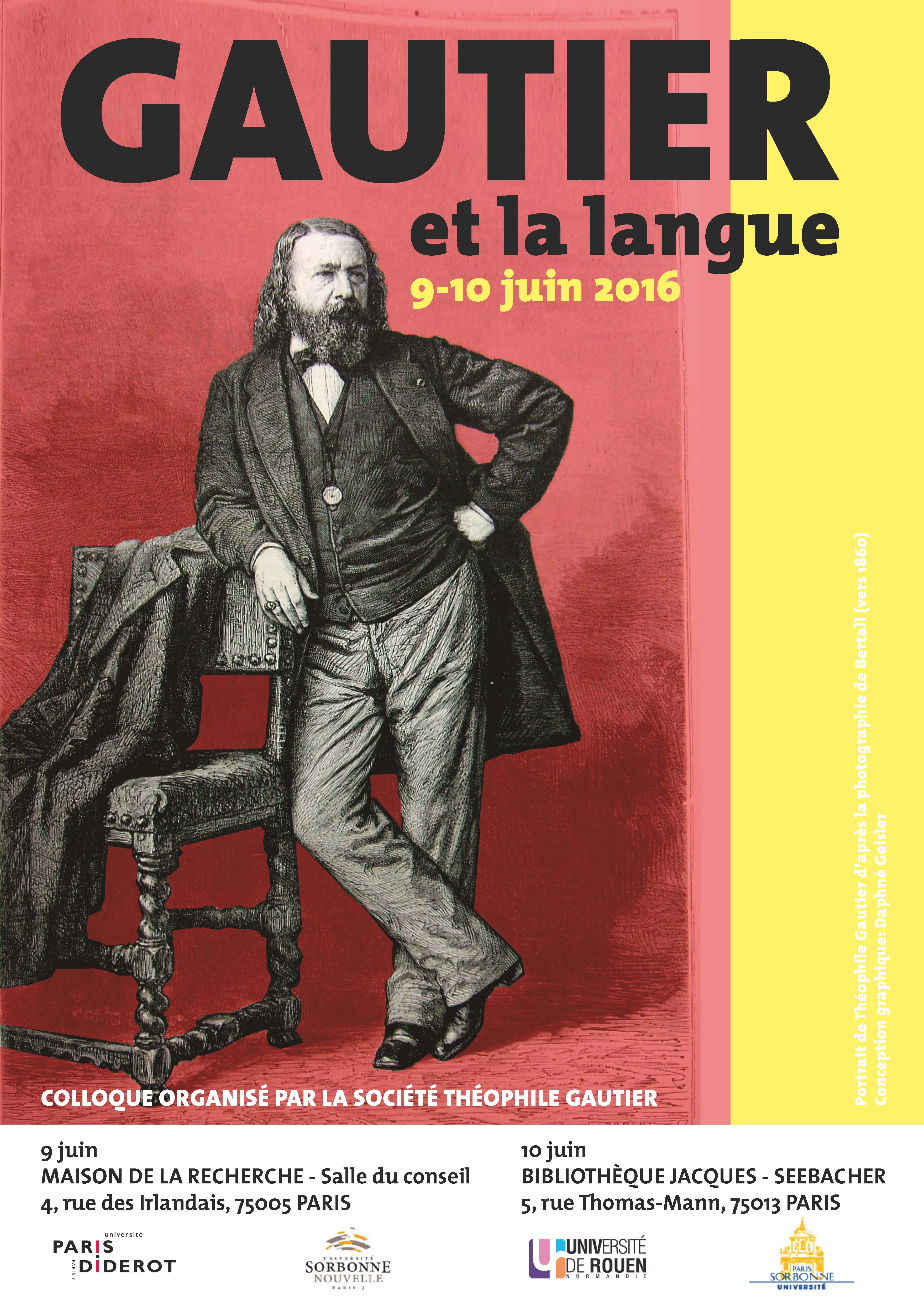 Affiche colloque Gautier et la langue